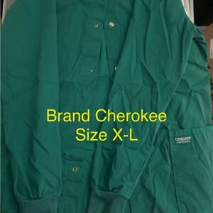 Cherokee Teal Green Snap-Front Work Jacket